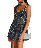 Betsey Johnson Flap Sparkler Pearl Rhinestone Detail Crossbody Bag