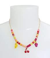 Betsey Johnson Fruit Charm Bib Collar Necklace