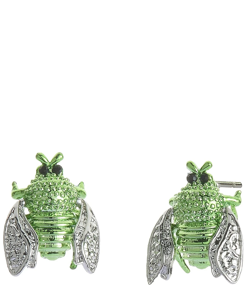Betsey Johnson Garden Glam Beetle Stud Earrings