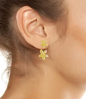 Betsey Johnson Garden Glam Daisy Barbell Ear Jacket Earrings