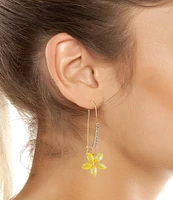 Betsey Johnson Garden Glam Daisy Dangle Linear Earrings