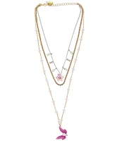 Betsey Johnson Garden Glam Dragonfly Long Multi-Strand Necklace