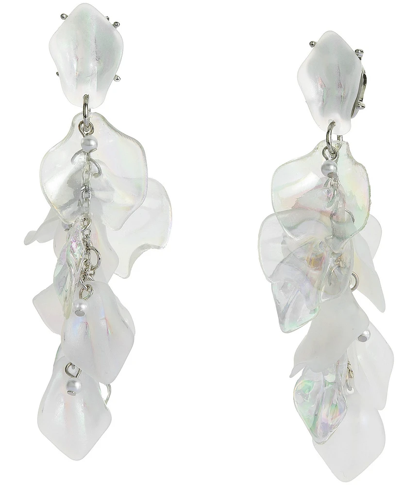 Betsey Johnson Garden Glam Flower Petal Dangle Linear Earrings