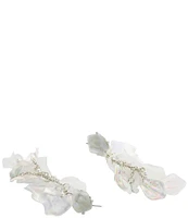 Betsey Johnson Garden Glam Flower Petal Dangle Linear Earrings