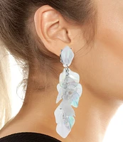 Betsey Johnson Garden Glam Flower Petal Dangle Linear Earrings