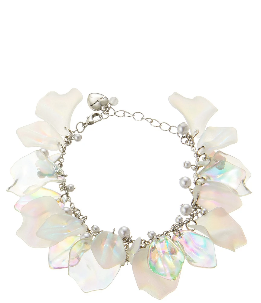 Betsey Johnson Garden Glam Flower Petal Link Line Bracelet