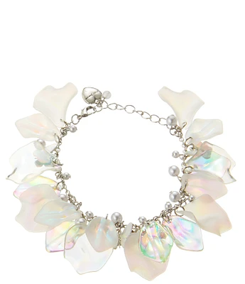Betsey Johnson Garden Glam Flower Petal Link Line Bracelet