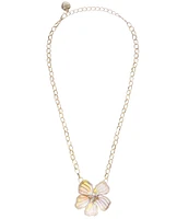Betsey Johnson Garden Glam Flower Short Pendant Necklace