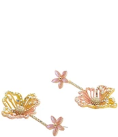 Betsey Johnson Garden Glam Openwork Flower Drop Earrings