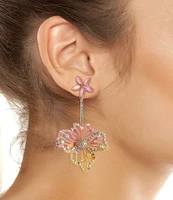 Betsey Johnson Garden Glam Openwork Flower Drop Earrings