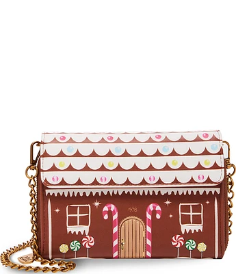 Betsey Johnson Gingerbread Wallet On A Chain Crossbody Bag