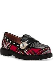 Betsey Johnson Girls' Marim Plaid Loafers (Youth)