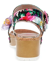 Betsey Johnson Girls' Oakly Floral Embellished Platform Sandals (Youth)