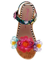 Betsey Johnson Girls' Oakly Floral Embellished Platform Sandals (Youth)