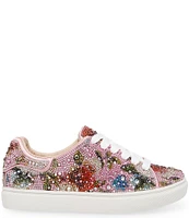 Betsey Johnson Girls' Sidny Floral Rhinestone Sneakers (Youth)