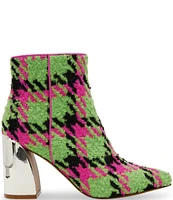 Betsey Johnson Jackyy Plaid Print Booties