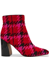 Betsey Johnson Jackyy Plaid Print Booties