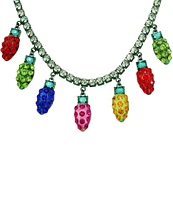 Betsey Johnson Jingle Bell Bling Christmas Lights Bib Collar Necklace