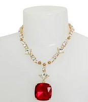 Betsey Johnson Jingle Bell Bling Christmas Stone Gem Short Pendant Necklace