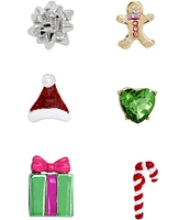 Betsey Johnson Jingle Bell Bling Christmas Stud Earring Set