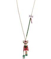 Betsey Johnson Jingle Bell Bling Reindeer Short Pendant Necklace