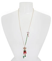 Betsey Johnson Jingle Bell Bling Reindeer Short Pendant Necklace