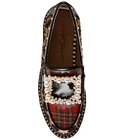 Betsey Johnson Marlie Pearl Embellished Buckle Platform Loafers