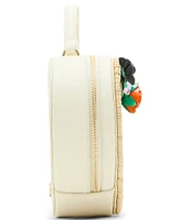 Betsey Johnson No Wallflower Wicker Top Handle Heart Bag