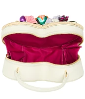 Betsey Johnson No Wallflower Wicker Top Handle Heart Bag