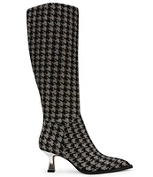 Betsey Johnson Pamella Houndstooth Boucle Tall Boots