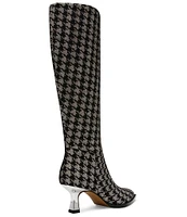 Betsey Johnson Pamella Houndstooth Boucle Tall Boots