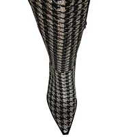 Betsey Johnson Pamella Houndstooth Boucle Tall Boots