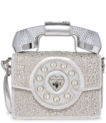 Betsey Johnson Rhinestone Party Line Million Stars Phone Crossbody Bag