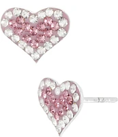 Betsey Johnson Pink Pave Heart Stud Earrings