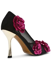 Betsey Johnson Rossa 3-D Flower Embellished Pumps