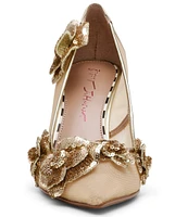 Betsey Johnson Rossa 3-D Flower Embellished Pumps