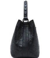 Betsey Johnson Skull Embossed Bucket Bag