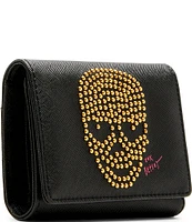 Betsey Johnson Skull Embossed Trifold Wallet