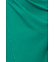 Betsy & Adam One Shoulder Split Neck Sleeveless Ruched Gown