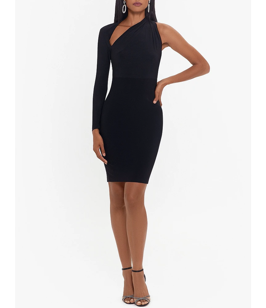 Betsy & Adam One Sleeve Knit Jersey Sheath Dress