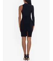 Betsy & Adam One Sleeve Knit Jersey Sheath Dress