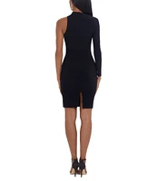 Betsy & Adam One Sleeve Knit Jersey Sheath Dress