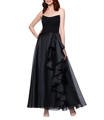 Betsy & Adam Petite Size Strapless Ball Gown