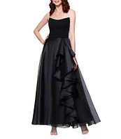 Betsy & Adam Petite Size Strapless Ball Gown