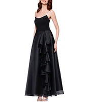 Betsy & Adam Petite Size Strapless Ball Gown