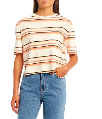 Billabong Beach Street Striped Crew Neck Short Sleeve Pocket T-Shirt