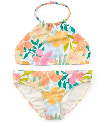 Billabong Big Girls 7-14 Sweet Aloha Reversible Bikini Top & Matching Hipster Bottom Two-Piece Swimsuit