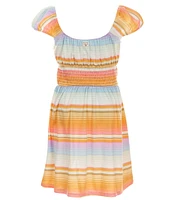 Billabong Big Girls 7-16 Blissed Out Cap Sleeve Striped A-Line Minidress