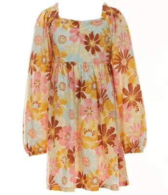 Billabong Big Girls 8-12 Blouson-Sleeve Blossom Printed A-Line Dress