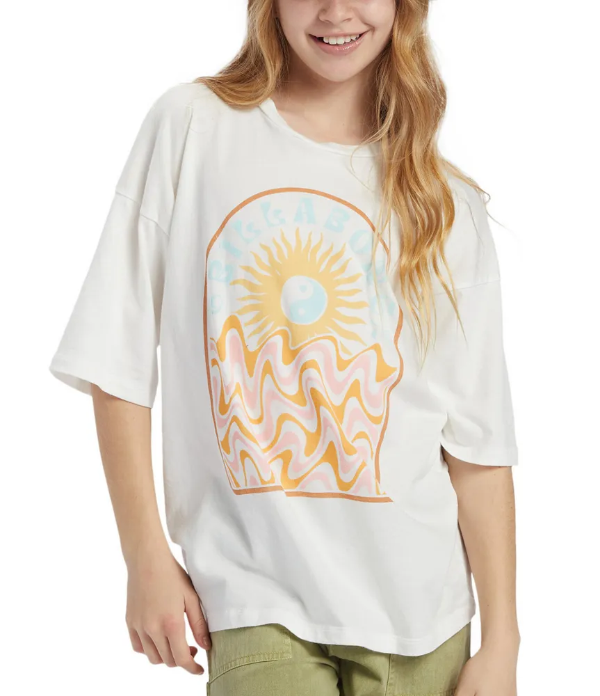 Billabong Big Girls 8-12 Short Sleeve Groovy Nature True Boy Oversize T-Shirt